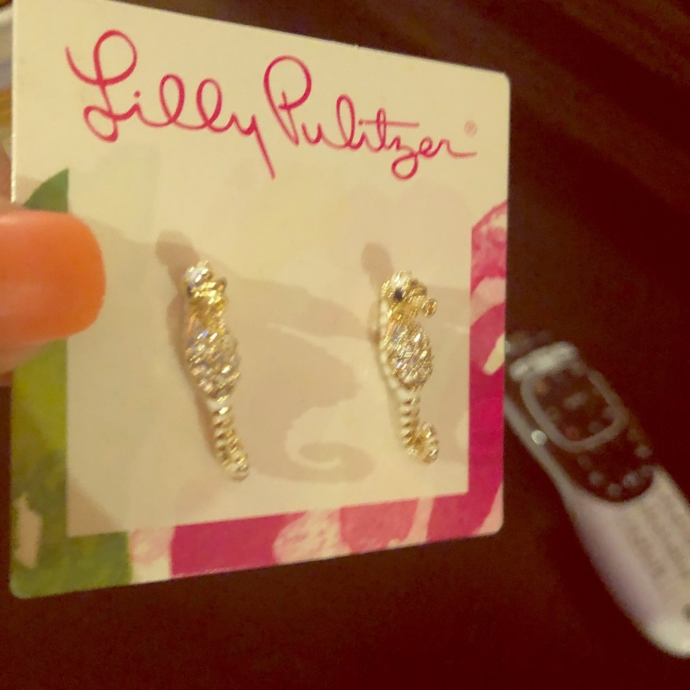 Lilly pulitzer studs seahorse